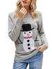 Snowman Snowflake Graphic Christmas Crew Neck Sweater