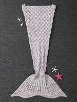 Soft Fish Scale Design Antipilling Sleeping Bag Wrap Mermaid Blanket