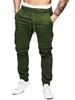 Solid Color Splicing Faux Back Pocket Casual Jogger Pants