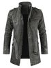 Solid Faux Fur Artificial Leather Longline Jacket with Belt