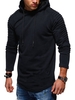 Solid Pleated Sleeve Hem Curved Long Fleece Hoodie