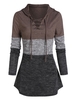 Space Dye Print Lace-up Contrast Curved Hem Hoodie