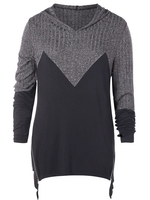 Space Dyed Contrast Asymmetrical Plus Size T-shirt