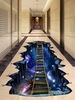 Space Planet Bridge 3D Print Removable Floor Art Stickers