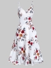 Spaghetti Strap Floral Print High Low Surplice Dress
