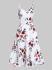 Spaghetti Strap Floral Print High Low Surplice Dress