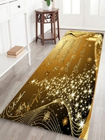 Sparkling Christmas Tree Letter Print Fleece Skidproof Bath Mat