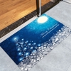 Sparkling Christmas Tree Snowflake Print Fleece Nonslip Bath Rug