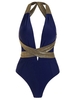 Sparkly Plunge Wraparound High Cut One-piece Swimsuit
