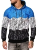 Splatter Ink Color-blocking Drawstring Fleece Hoodie