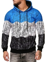 Splatter Ink Color-blocking Drawstring Fleece Hoodie