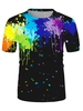 Splatter Paint Butterfly Print Lounge Short Sleeve T Shirt
