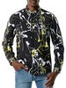 Splatter Paint Pattern Long Sleeve Button Up Shirt