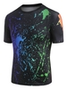 Splatter Paint Print Crew Neck Short Sleeve T Shirt