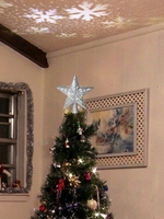 Star Shape Christmas Tree Topper with Rotatable LED Projector Light
