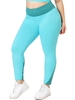 Stitching Heathered Panel Sports Plus Size Leggings