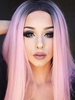 Straight Medium Middle Part Gradient Synthetic Wig