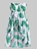 Strapless Leave Print Chiffon Plus Size Cover Up Top