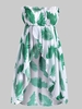 Strapless Leave Print Chiffon Plus Size Cover Up Top