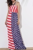 Strapless Patriotic American Flag Maxi Bandeau Dress