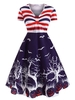 Stripes Pumpkin Bat Print Halloween Plus Size Dress