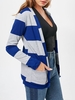 Stylish Broad Striped Long Sleeve Cardigan For Women