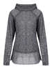 Stylish Cowl Neck Long Sleeve Spliced Women