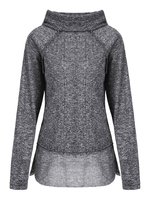 Stylish Cowl Neck Long Sleeve Spliced Women