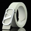 Stylish Cut Out Letter V Round Rectangle Shape Embellished Casual PU Belt For Men