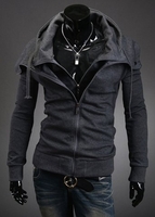 Stylish Faux Twinset Thicken Hooded Long Sleeve Slimming Cotton Blend Coat For Men