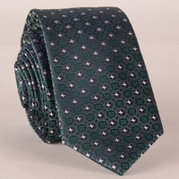 Stylish Fulled Embroidery Jacquard Green Tie For Men