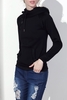 Stylish Hooded Long Sleeve Drawstring Solid Color Women