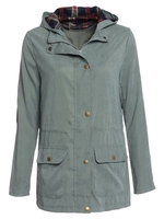 Stylish Hooded Long Sleeve Gingham Pattern Drawstring Women