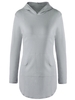 Stylish Hooded Long Sleeve Solid Color Pocket Design T-Shirt For Women