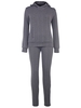 Stylish Hooded Long Sleeve Sweatshirt + Solid Color Slimming Pants Women