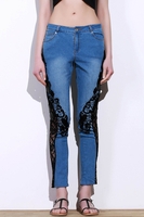 Stylish Mid-Waisted Lace Embellished See-Through Women