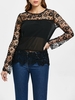 Stylish Round Neck Long Sleeve Spliced Hollow Out Women