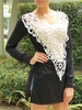 Stylish Scoop Neck Long Sleeve Side Slit Hollow Out Women