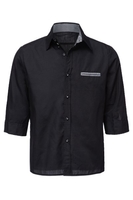 Stylish Shirt Collar Slimming Hit Color Splicing Pocket Design Half Sleeve Cotton Shirt For Men