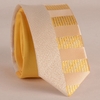 Stylish Silver Thread Wide Stripe Pattern 6CM Width Yellow Tie For Men