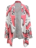 Stylish Turn-Down Collar Long Sleeve Geometric Print Women