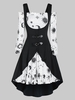 Sun Moon Star Print Mini Dress and Buckle High Low Vest