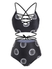 Sun Star And Moon Criss Cross Lace Up Plus Size Bikini Swimwear
