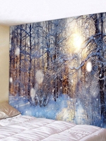 Sunlit Snow Forest Print Tapestry Wall Hanging Art Decoration
