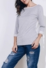 Sweet 3/4 Sleeve Back Bowknot Chiffon Spliced Pullover Sweatshirt For Women