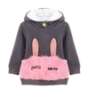 Sweet Style Villus Bunny Embellished Long Sleeves Fleece Hoodie For Kids