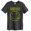 Amplified Nirvana Smiley Tee Charcoal