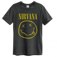 Amplified Nirvana Smiley Tee Charcoal