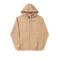 Hélas Relief Zipper Hoodie Beige