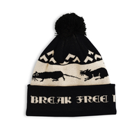 Last Resort Rat Race Pom-Pom Fold Beanie